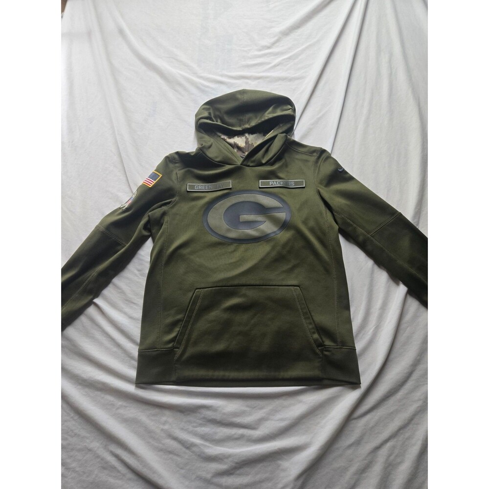 Nike NFL Green Bay Packers Salute to Service Hoodie - Olive Green Camo - Youth L